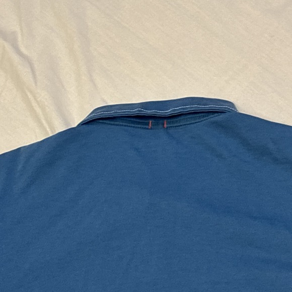 Nike Golf Polo Shirt Med Blue Stitch LogoDri Fit Short Sleeve Men - Picture 16 of 16